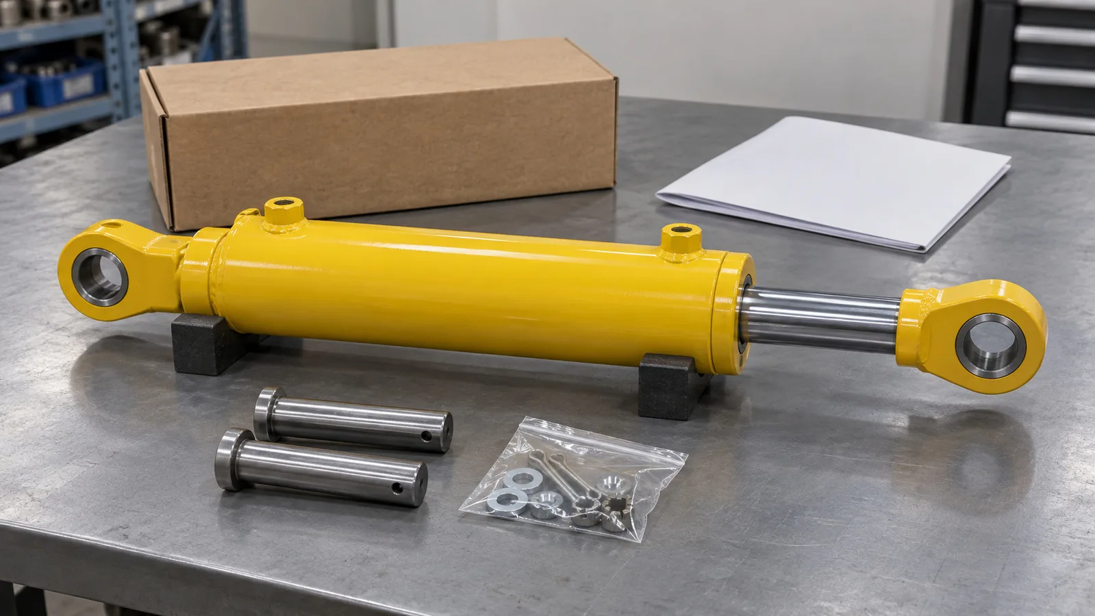 Unbranded loader components on a clean parts enquiry workbench